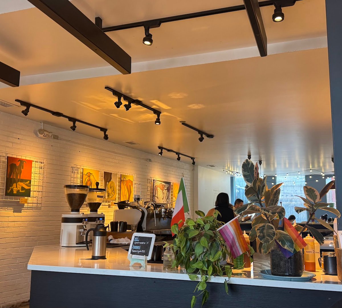 Interior of Blue Sky Brews, specialty coffee shop in Cleveland