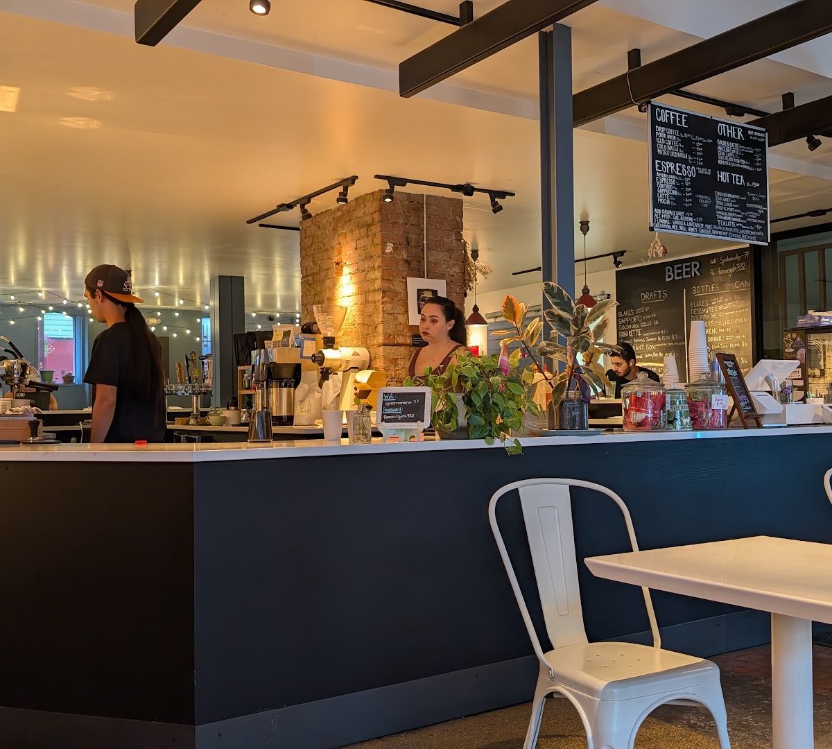 Interior of Blue Sky Brews, specialty coffee shop in Cleveland