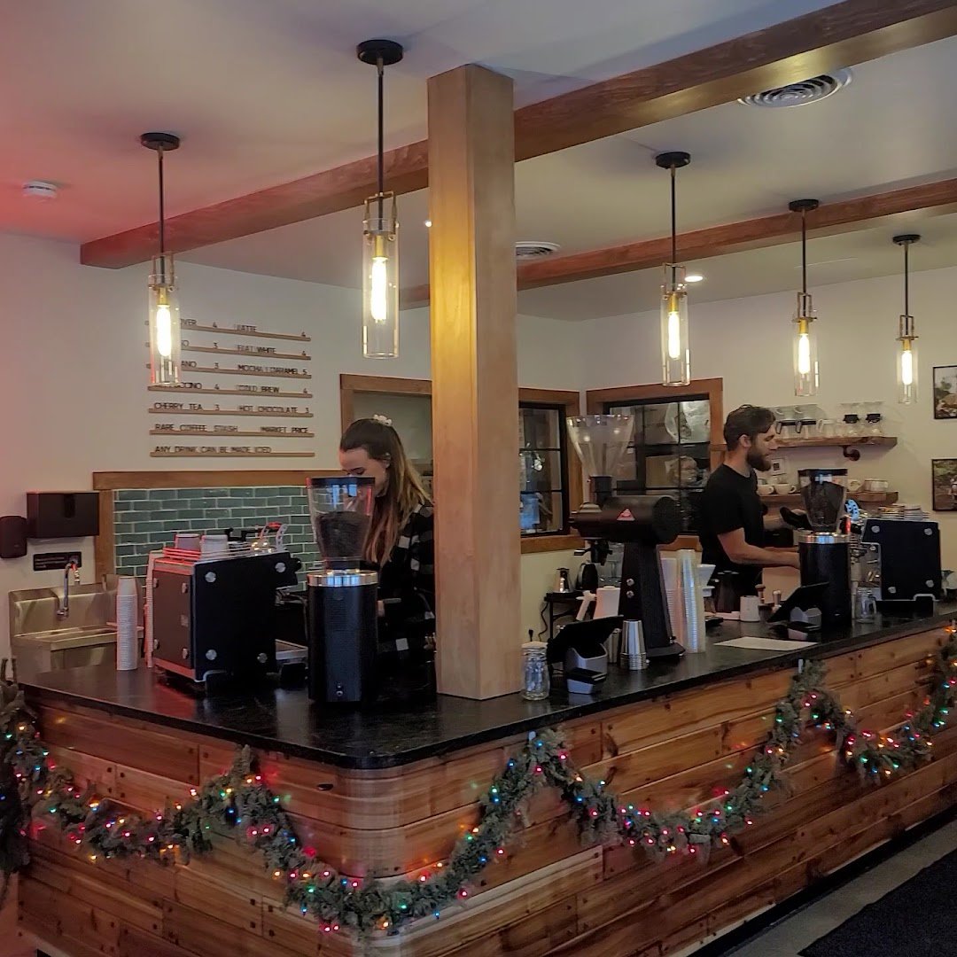 Interior of Movement Coffee Roasters, specialty coffee shop in Stowe