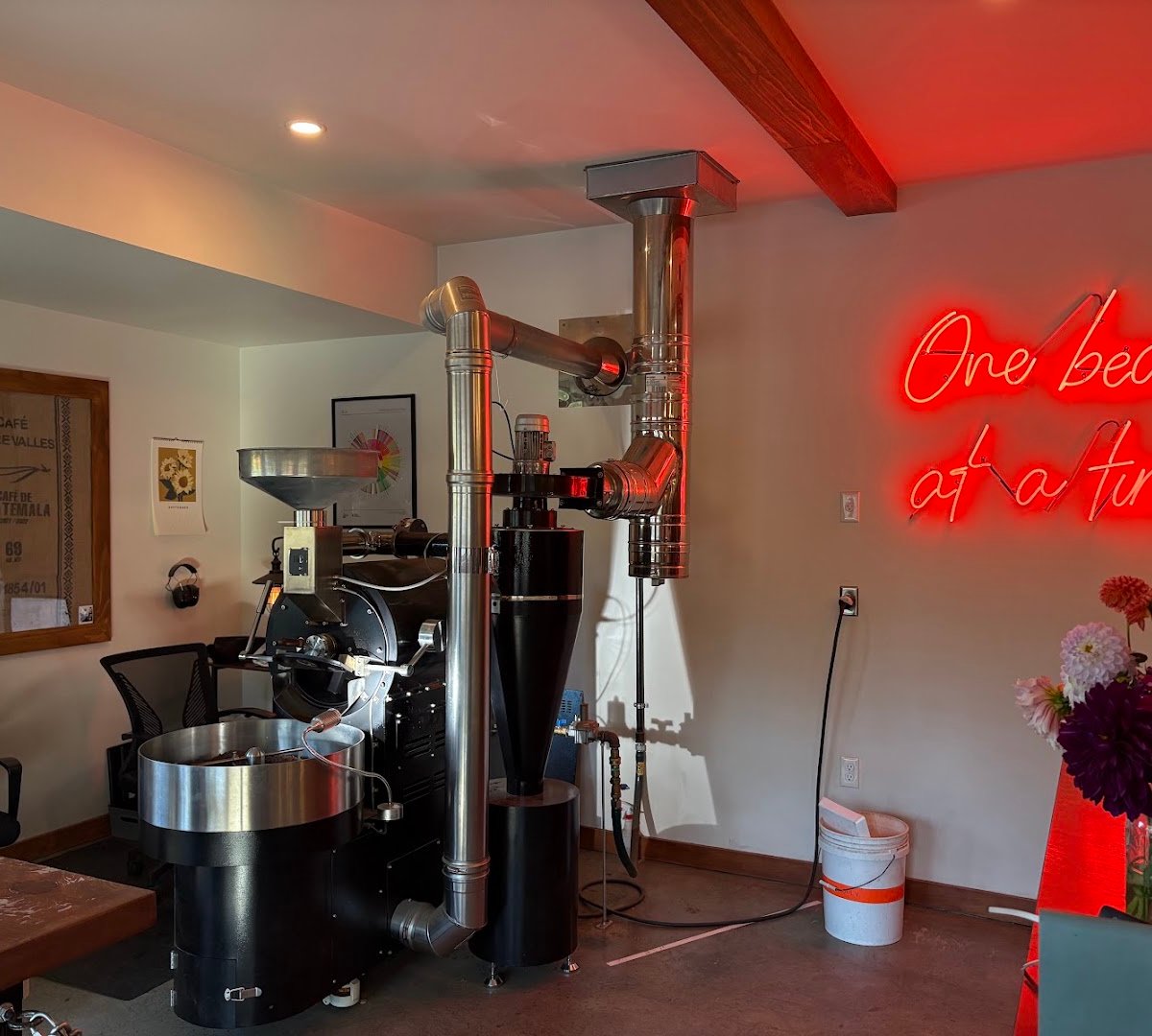 Interior of Movement Coffee Roasters, specialty coffee shop in Stowe