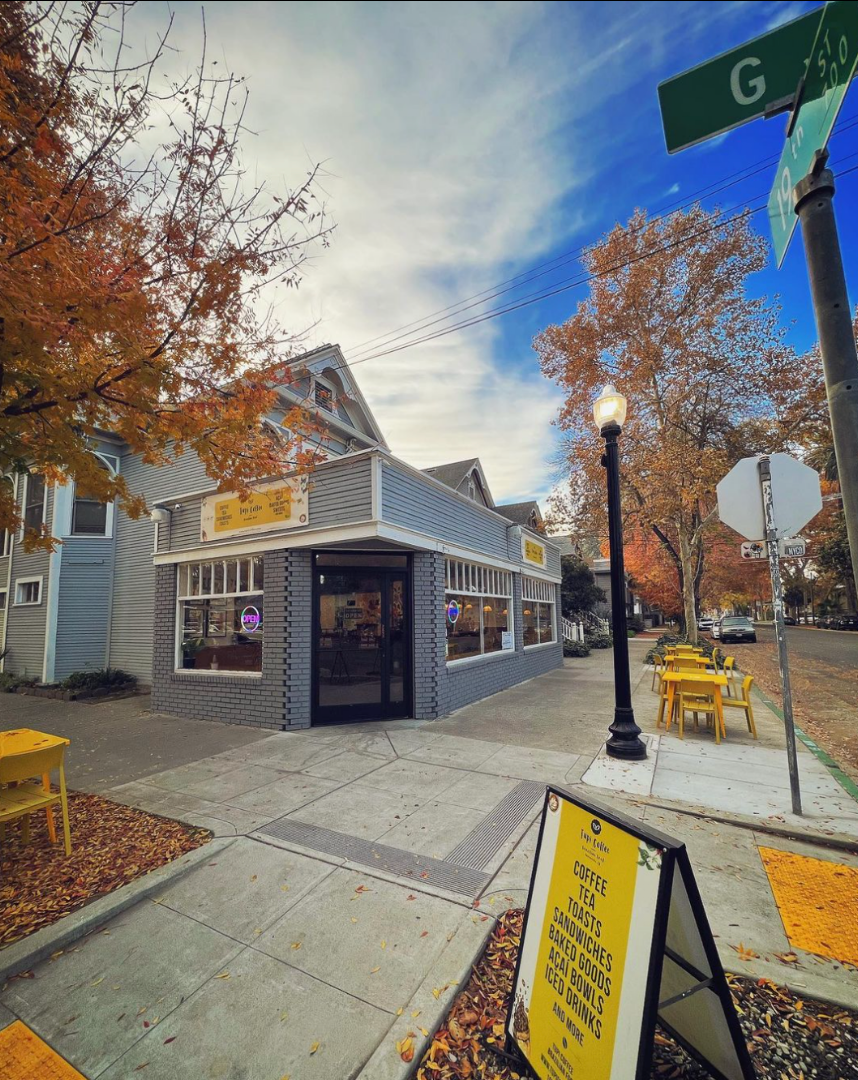 Storefront of Tupi Coffee, specialty coffee shop in Sacramento