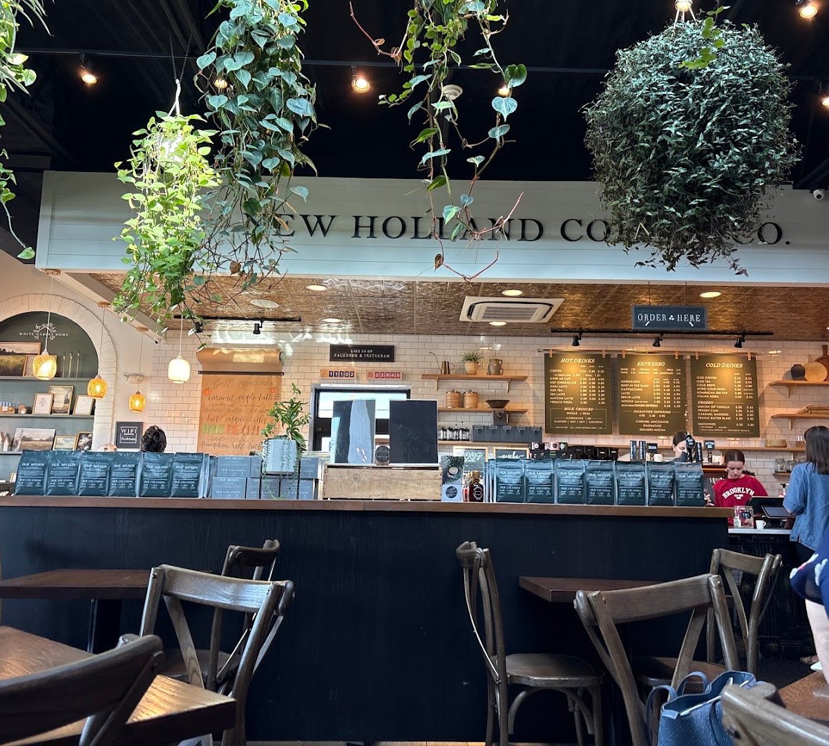Interior of New Holland Coffee Company, specialty coffee shop in Lancaster