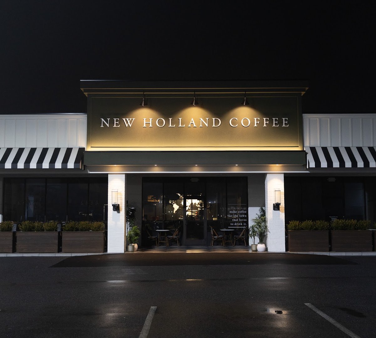 Storefront of New Holland Coffee Company, specialty coffee shop in Lancaster