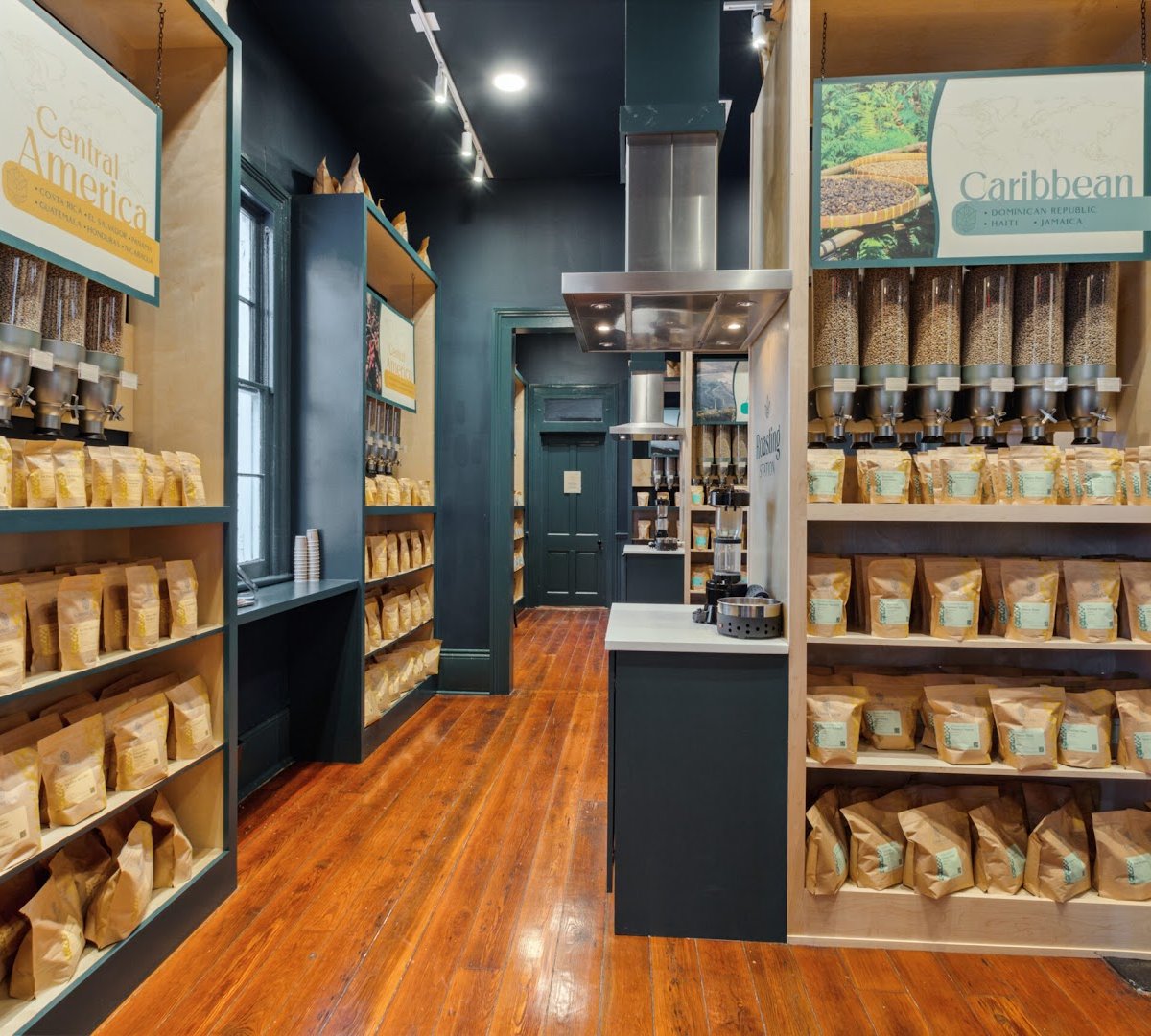 Interior of Current Crop Roasting Shop, specialty coffee shop in New Orleans