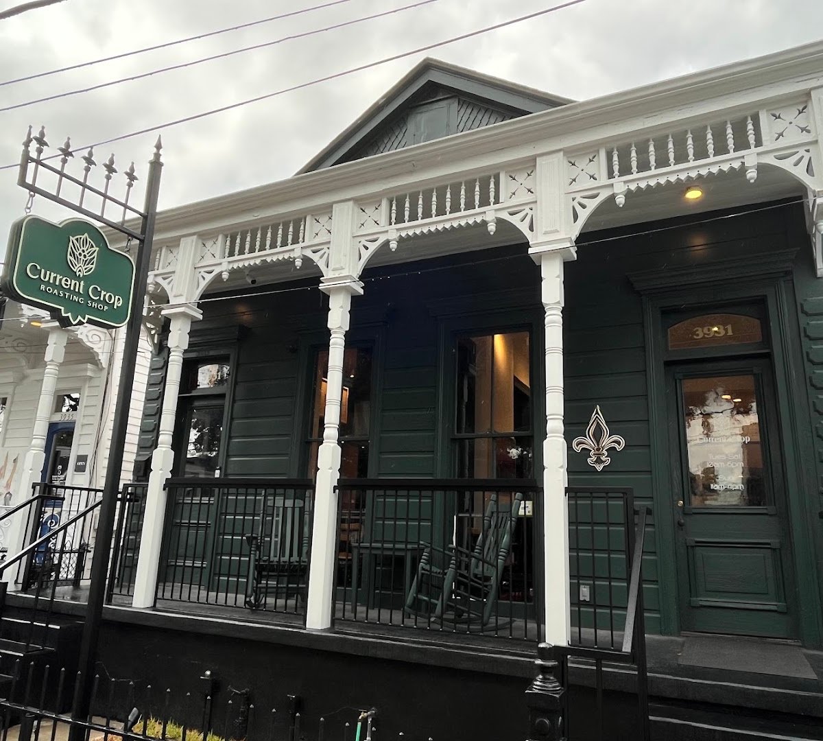 Storefront of Current Crop Roasting Shop, specialty coffee shop in New Orleans