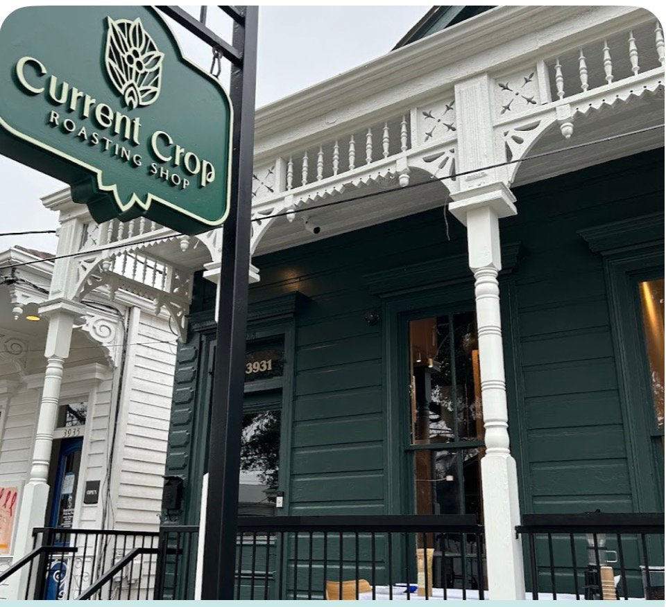 Storefront of Current Crop Roasting Shop, specialty coffee shop in New Orleans