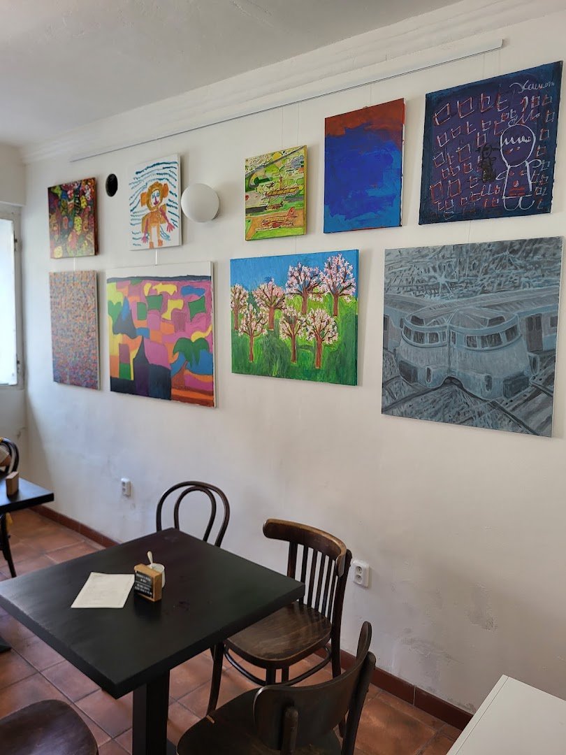 Interior of Café Nezisk, specialty coffee shop in Prague