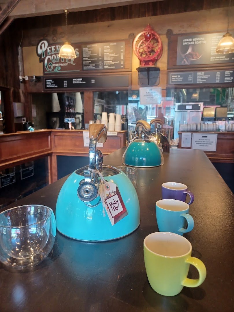 Interior of Peerless Coffee & Tea, specialty coffee shop in Oakland