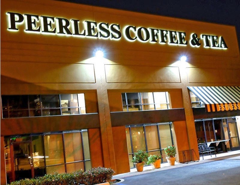 Storefront of Peerless Coffee & Tea, specialty coffee shop in Oakland