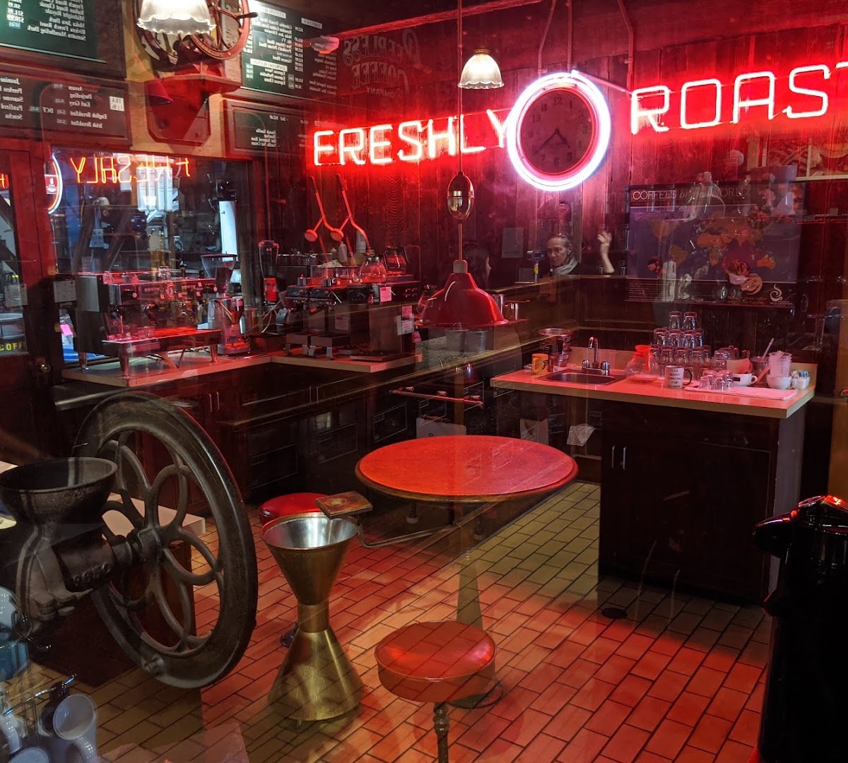 Interior of Peerless Coffee & Tea, specialty coffee shop in Oakland