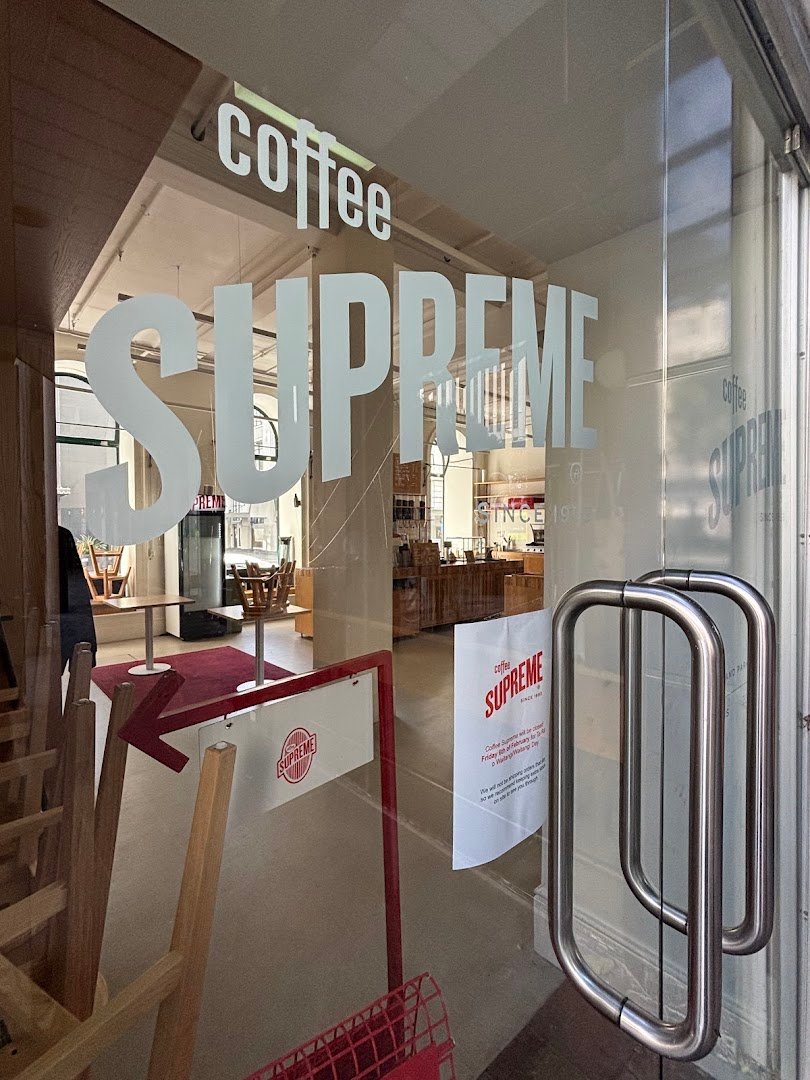 Storefront of Coffee Supreme, specialty coffee shop in Wellington
