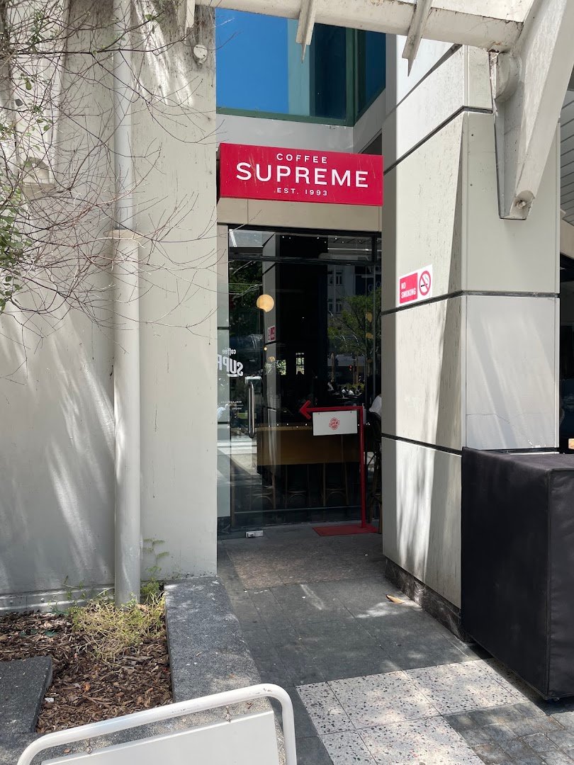 Storefront of Coffee Supreme, specialty coffee shop in Wellington