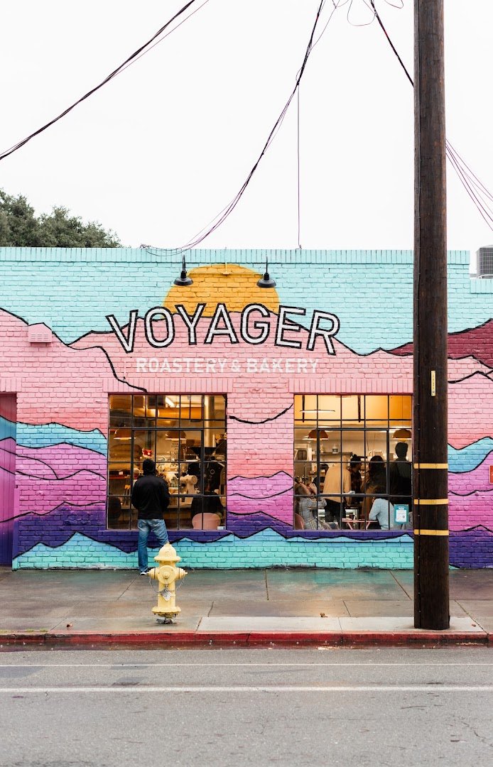 Storefront of Voyager Craft Coffee HQ, specialty coffee shop in San Jose