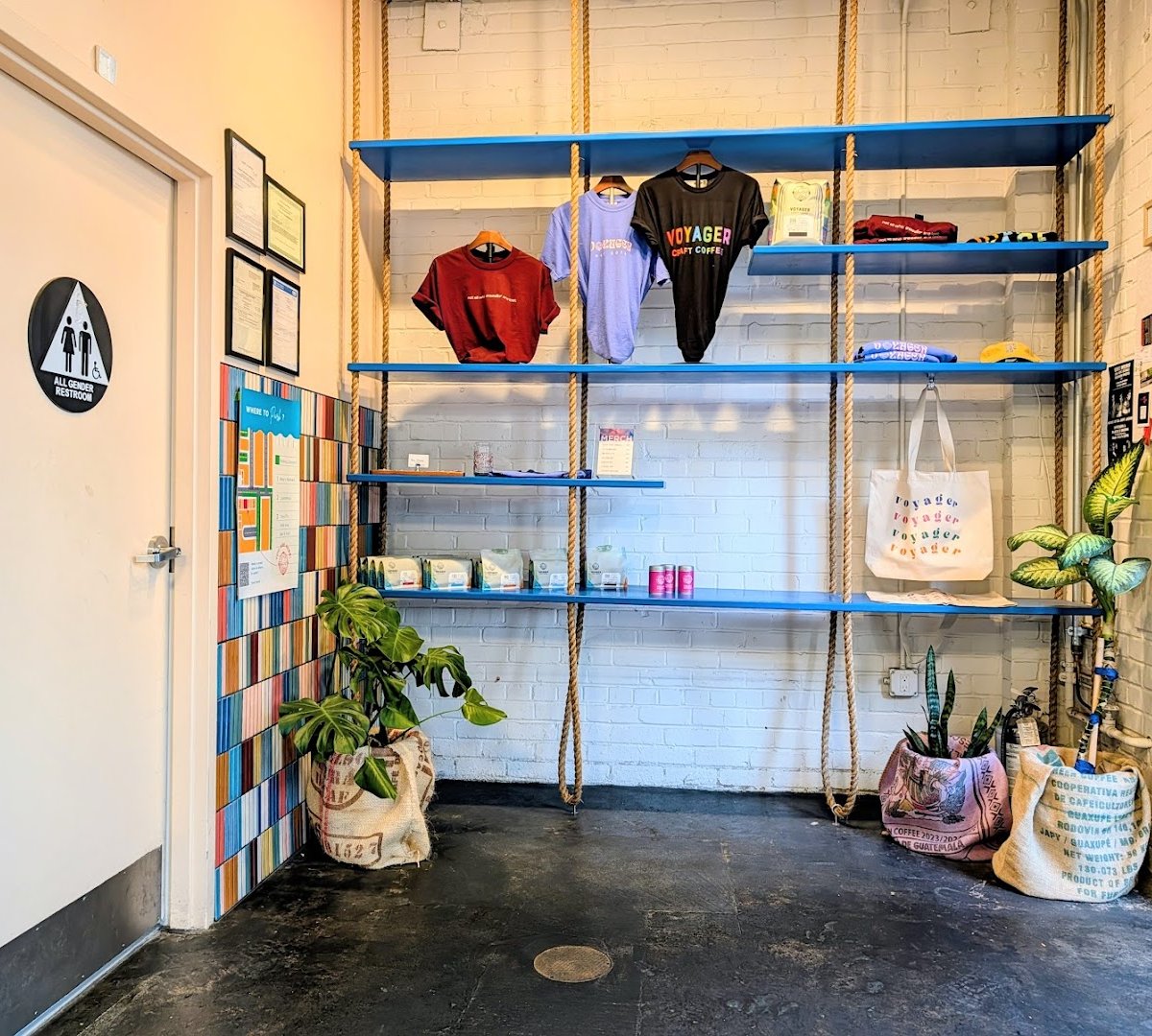 Interior of Voyager Craft Coffee HQ, specialty coffee shop in San Jose