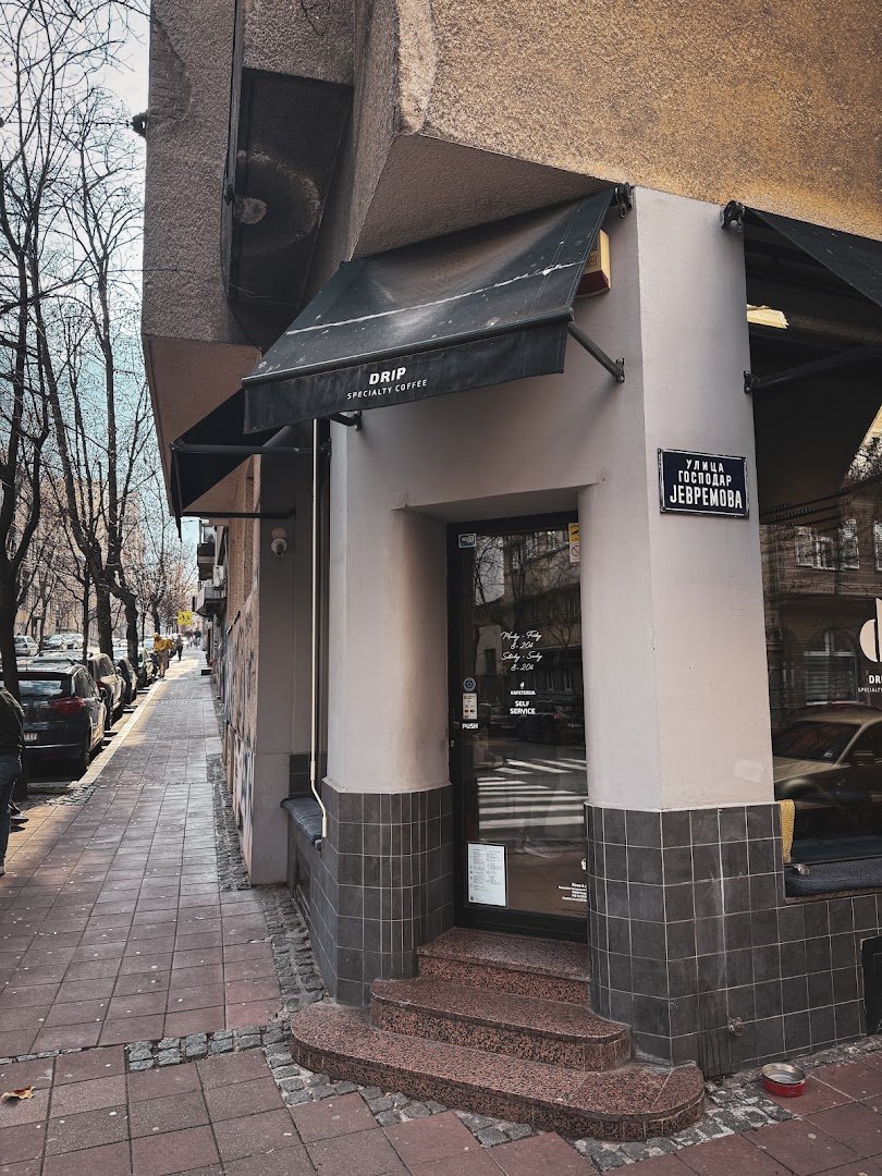 Storefront of DRIP Specialty Coffee, specialty coffee shop in Belgrade