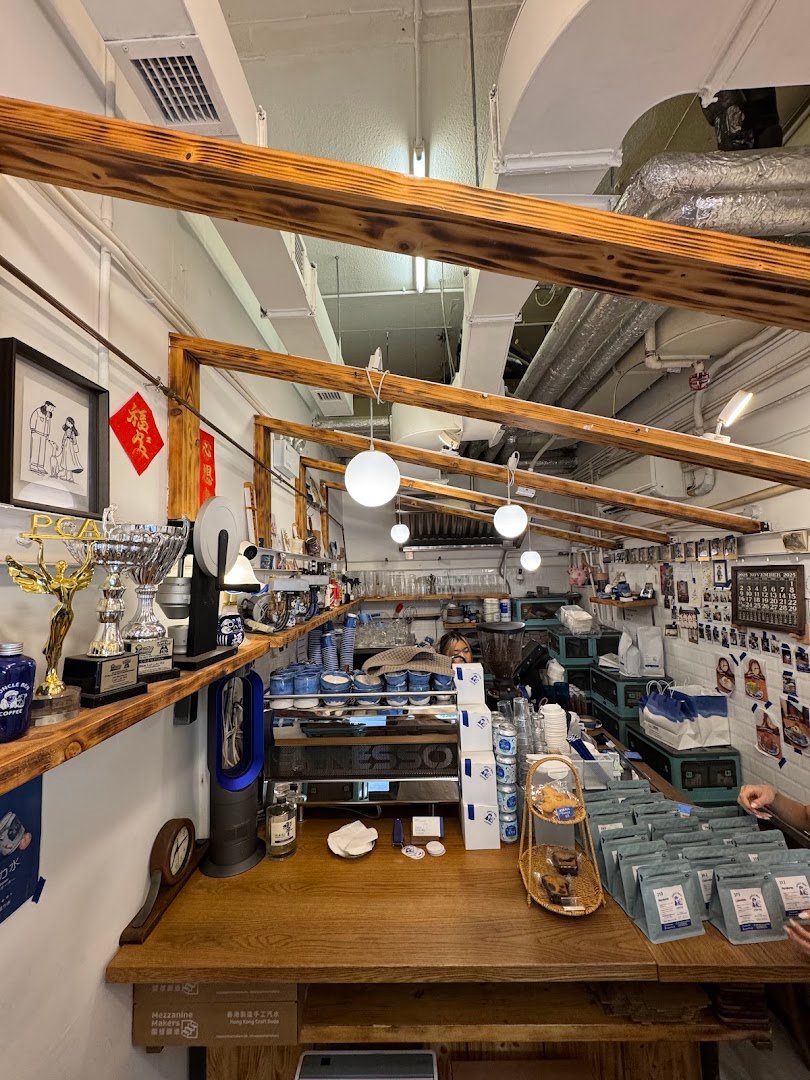 Interior of Uncle Ben Coffee, specialty coffee shop in Hong Kong