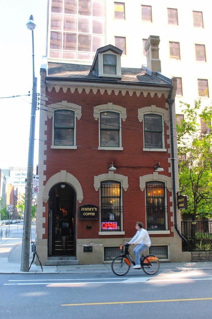 Storefront of Jimmy's Coffee, specialty coffee shop in Toronto