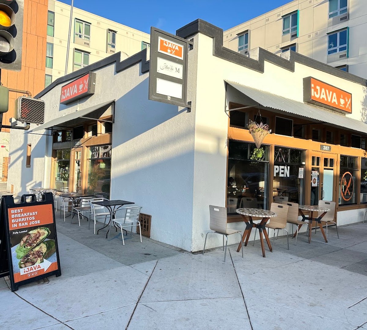 Storefront of iJAVA Cafe, specialty coffee shop in San Jose