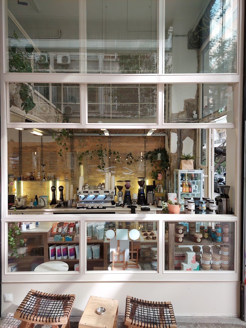 Storefront of MOTIV, specialty coffee shop in Athens