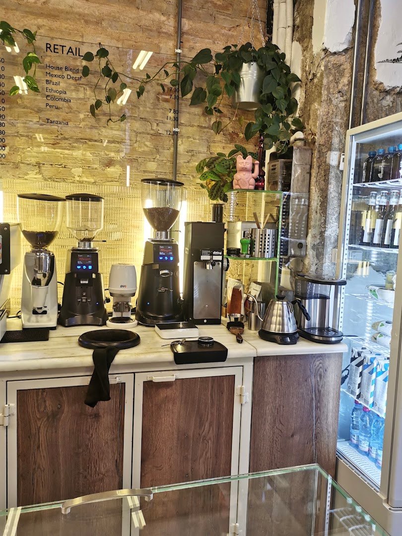 Interior of MOTIV, specialty coffee shop in Athens