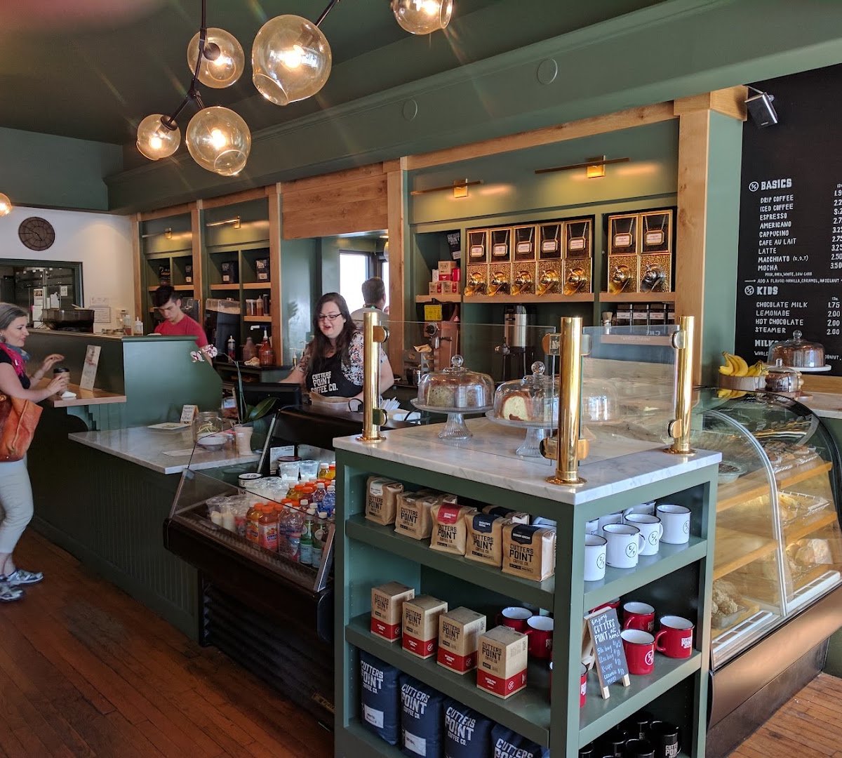 Interior of Cutters Point Coffee, specialty coffee shop in Savannah