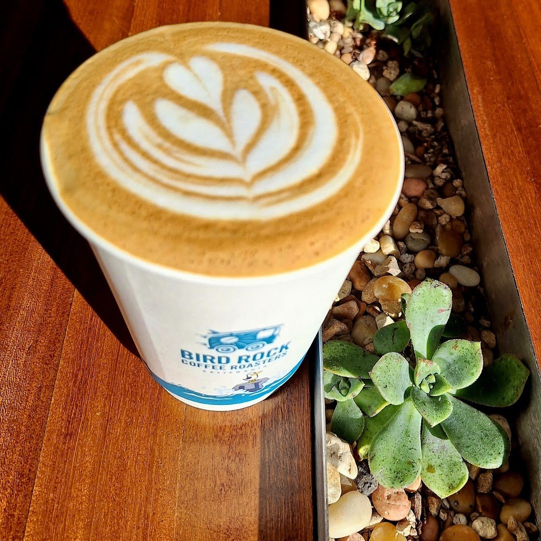 Coffee at Bird Rock Coffee Roasters, specialty coffee shop in San Diego