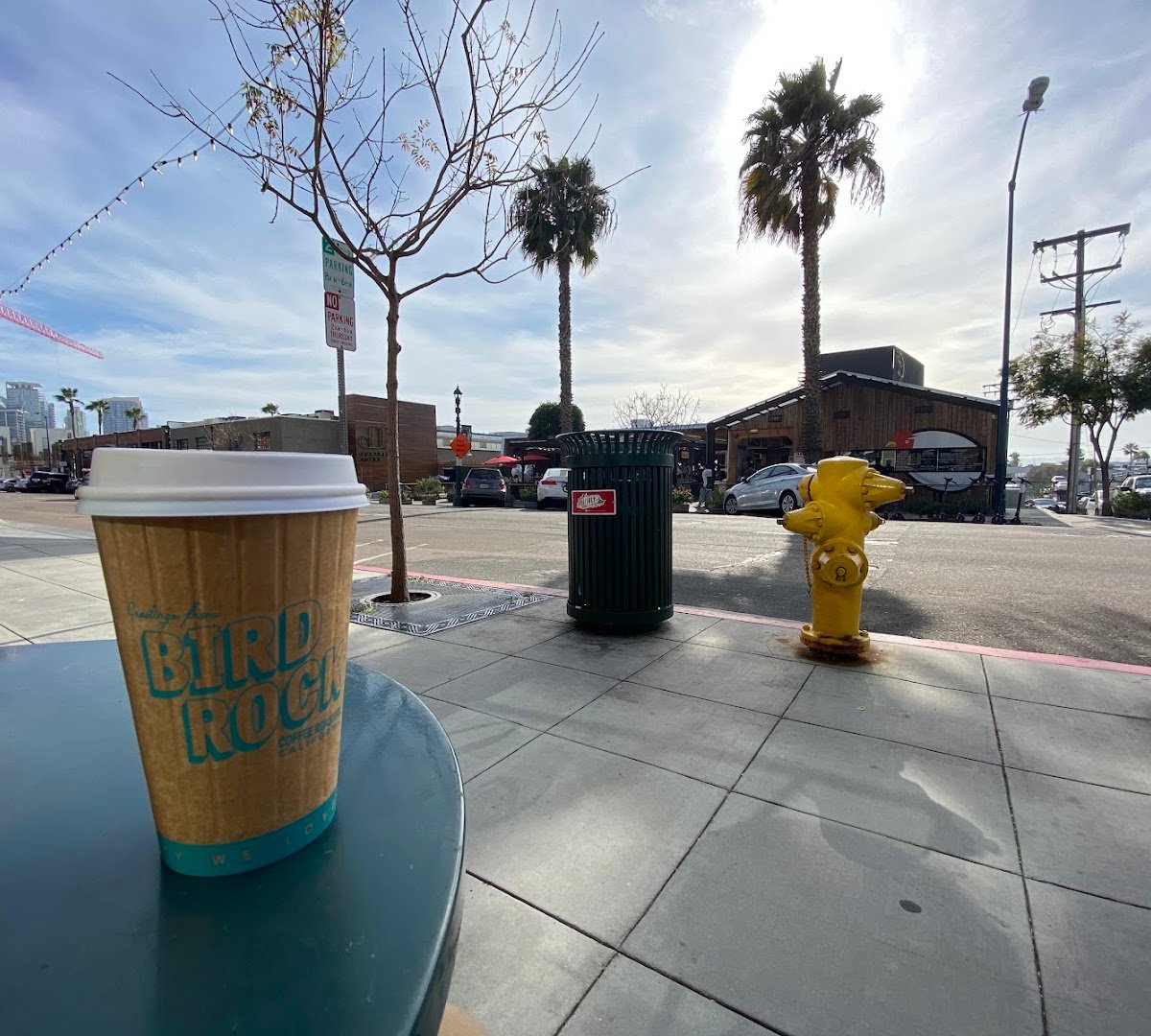Storefront of Bird Rock Coffee Roasters, specialty coffee shop in San Diego