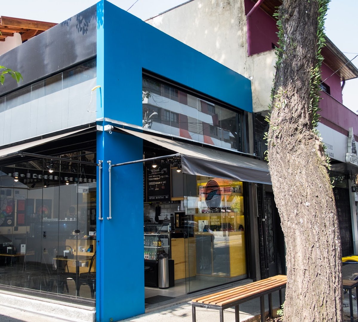 Storefront of Cupping Café, specialty coffee shop in São Paulo