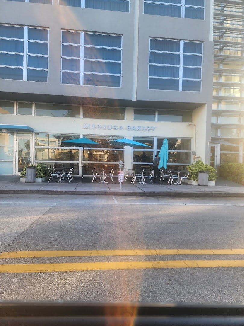 Storefront of Madruga Bakery, specialty coffee shop in Miami
