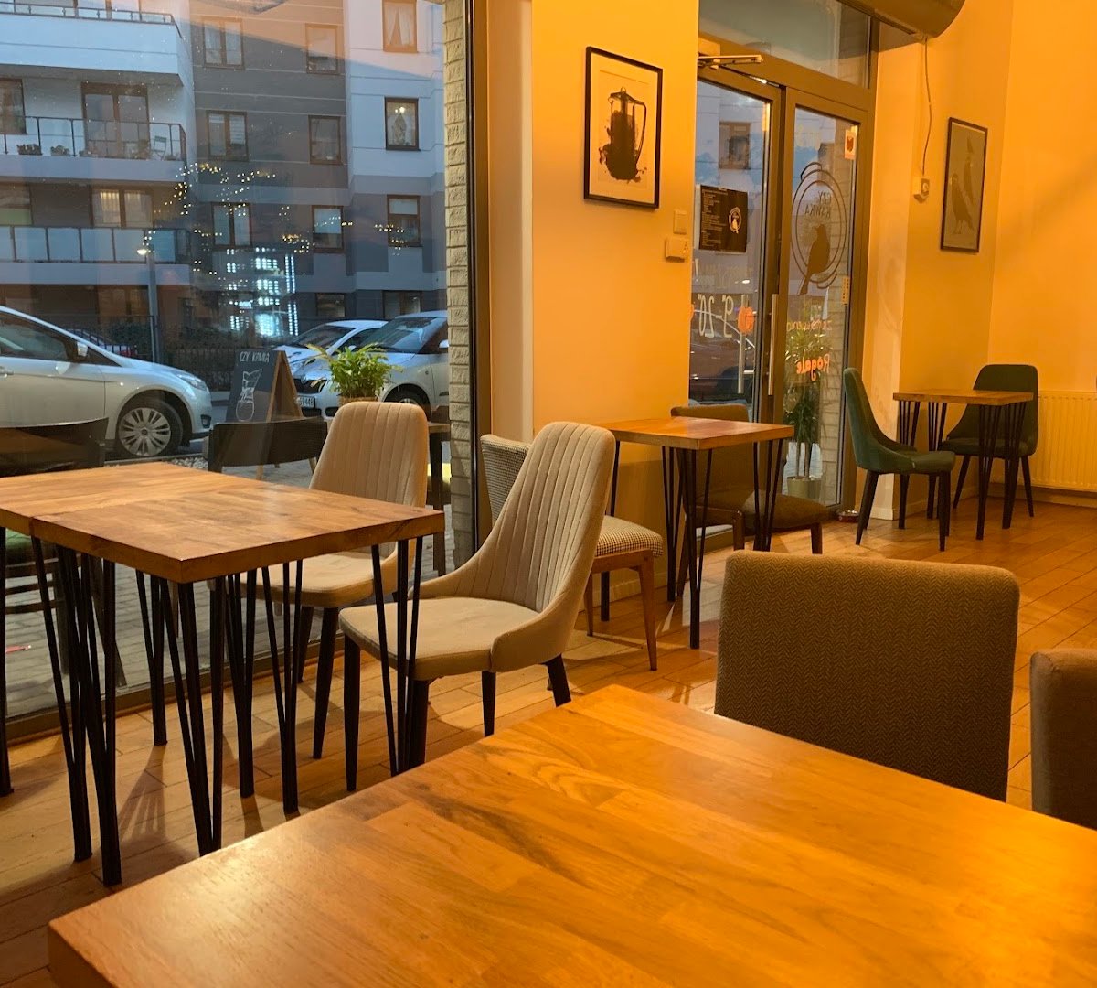 Interior of CzyKawka Kawiarnia, specialty coffee shop in Warsaw
