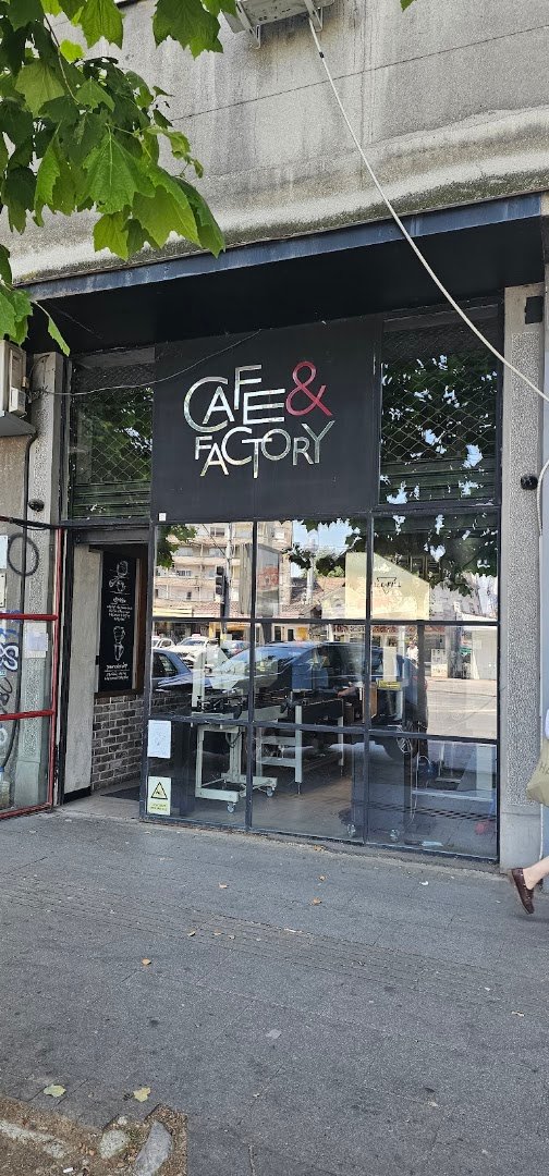 Storefront of Cafe&Factory 9, specialty coffee shop in Belgrade