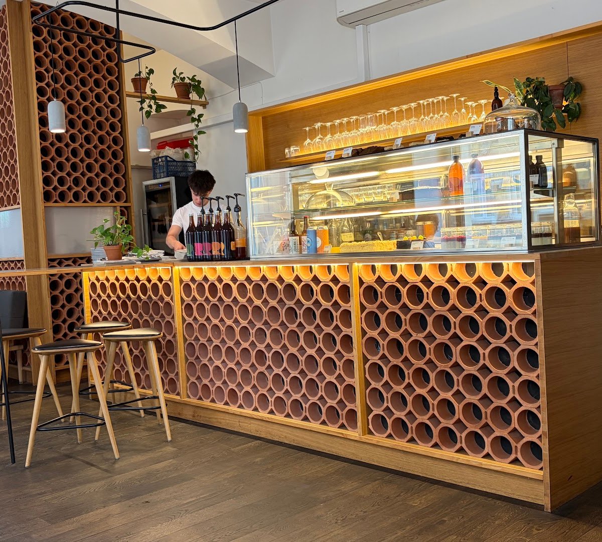 Interior of TYPIKA Nusle, specialty coffee shop in Prague