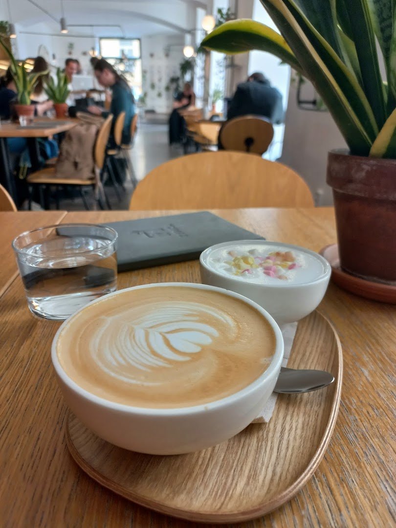 Coffee at TYPIKA Nusle, specialty coffee shop in Prague