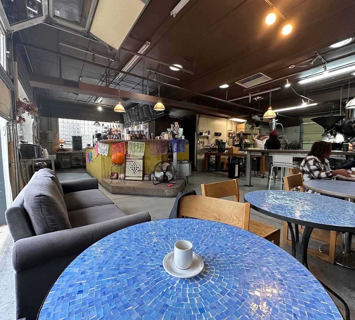 Interior of Northwest Coffee Roasting, specialty coffee shop in St. Louis