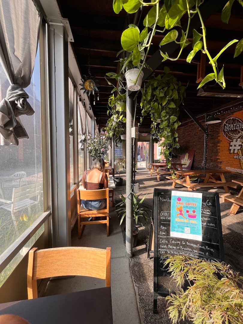 Interior of Northwest Coffee Roasting, specialty coffee shop in St. Louis
