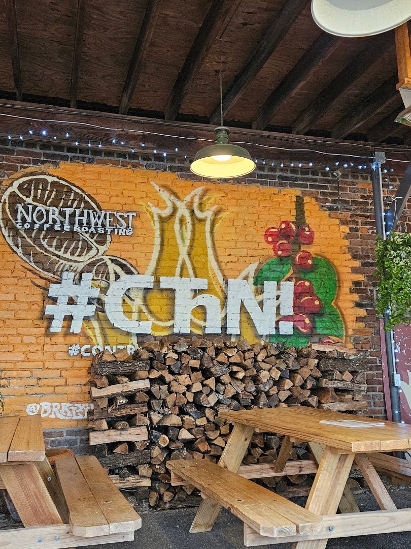 Interior of Northwest Coffee Roasting, specialty coffee shop in St. Louis