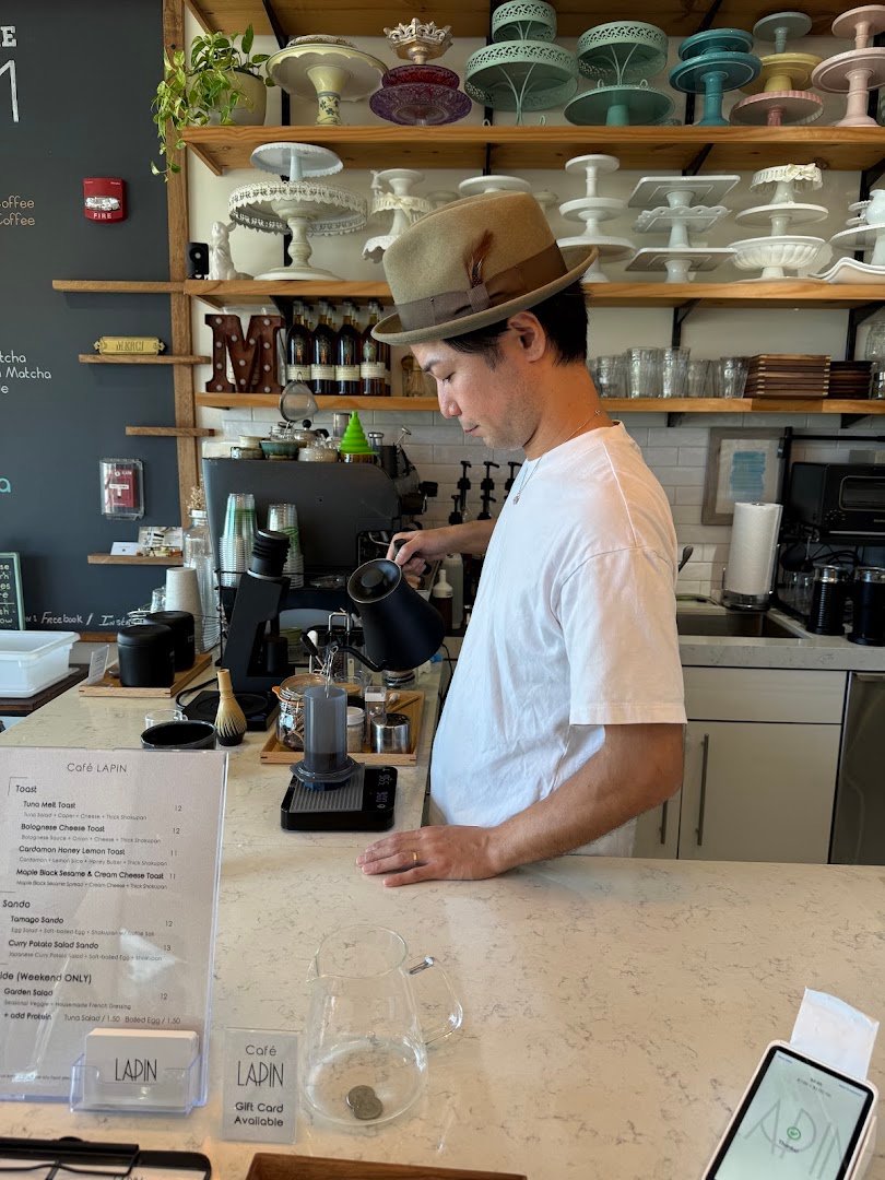 Interior of Café LAPIN, specialty coffee shop in Honolulu