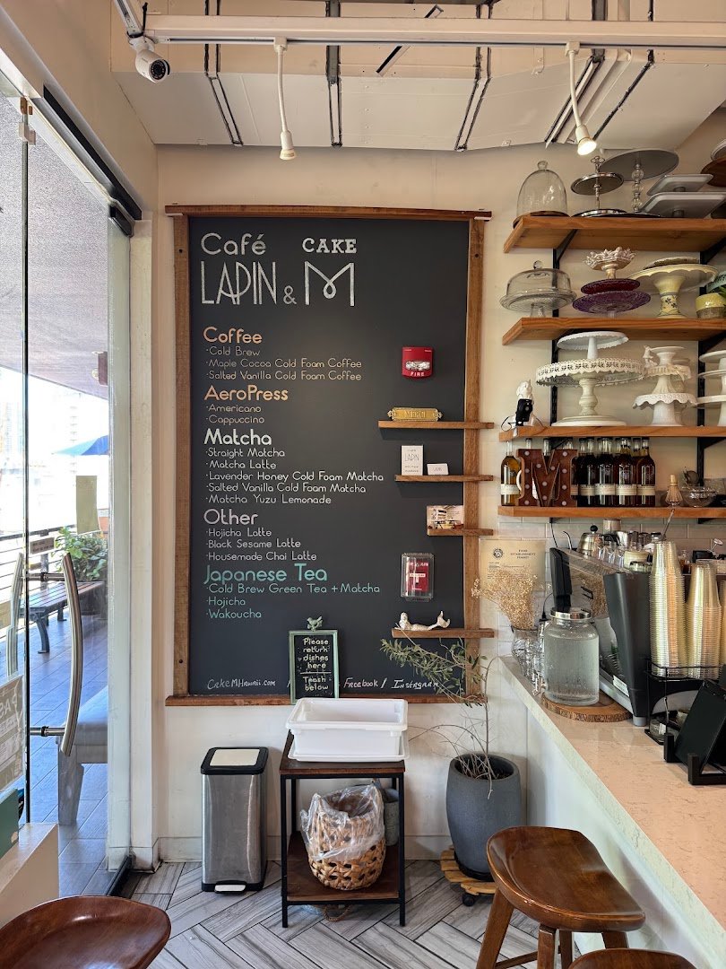 Interior of Café LAPIN, specialty coffee shop in Honolulu