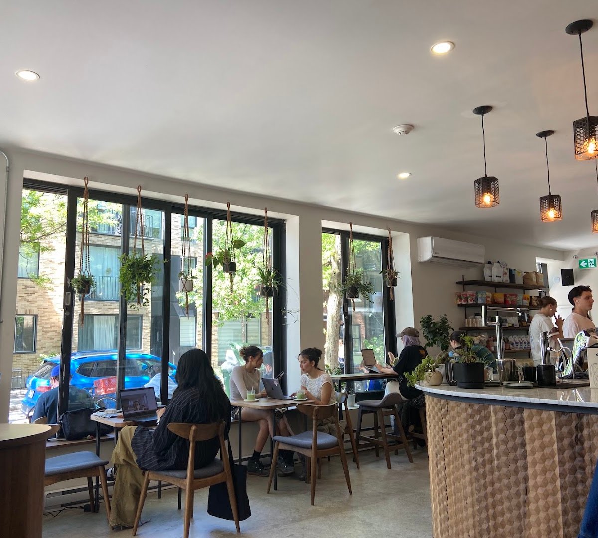 Interior of Phin Cafe, specialty coffee shop in Montreal