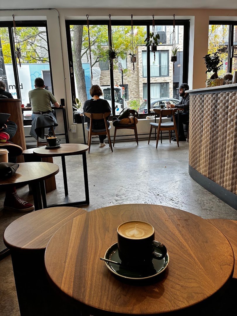 Interior of Phin Cafe, specialty coffee shop in Montreal