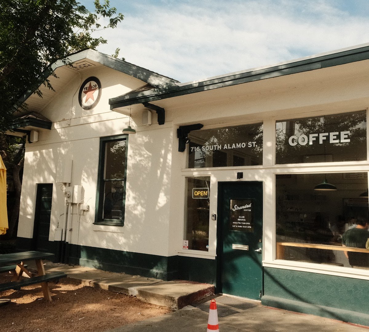 Storefront of Stranded Coffee, specialty coffee shop in San Antonio