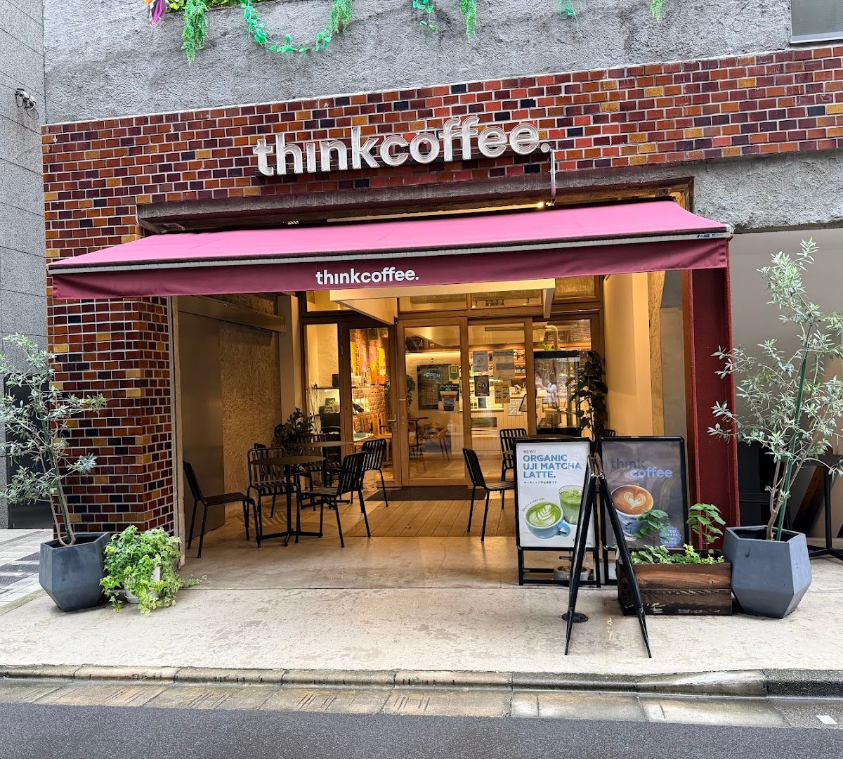 Storefront of Think Coffee, specialty coffee shop in Tokyo