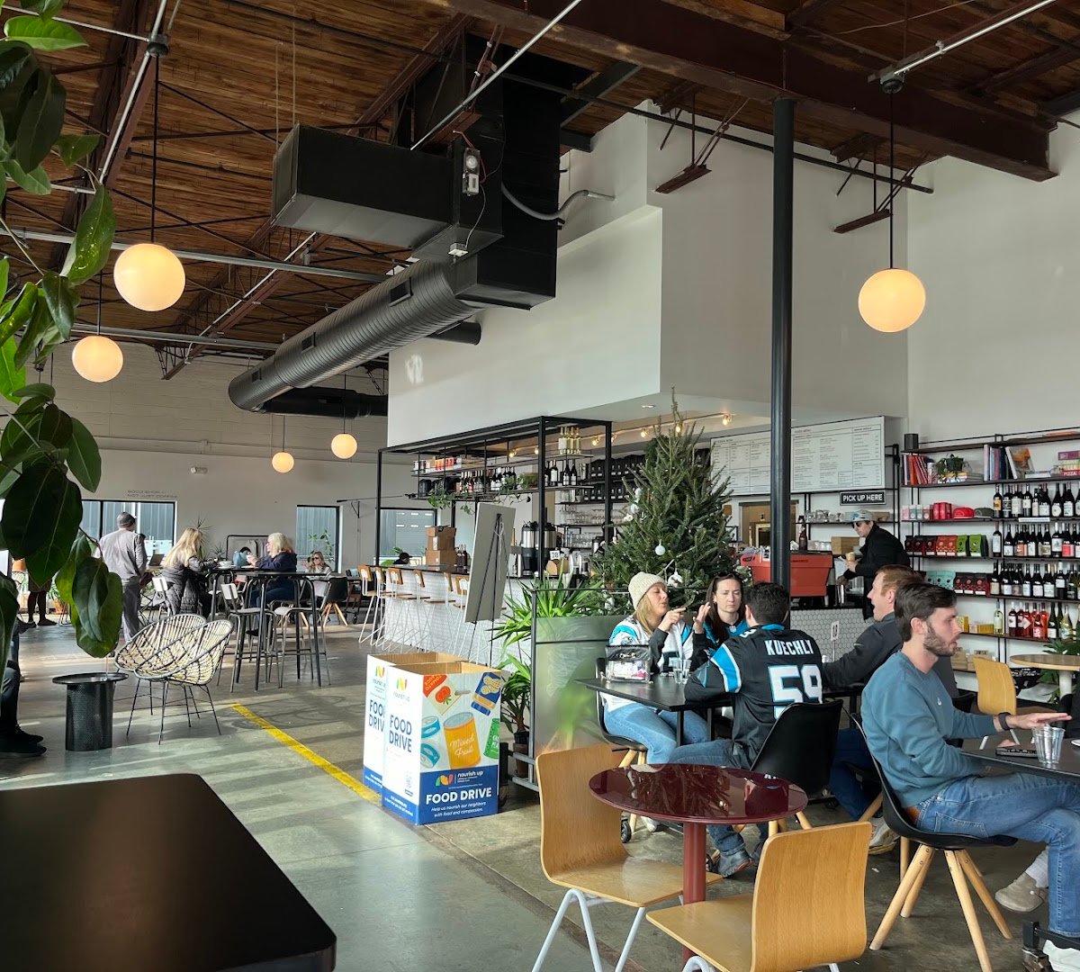 Interior of Not Just Coffee, specialty coffee shop in Charlotte