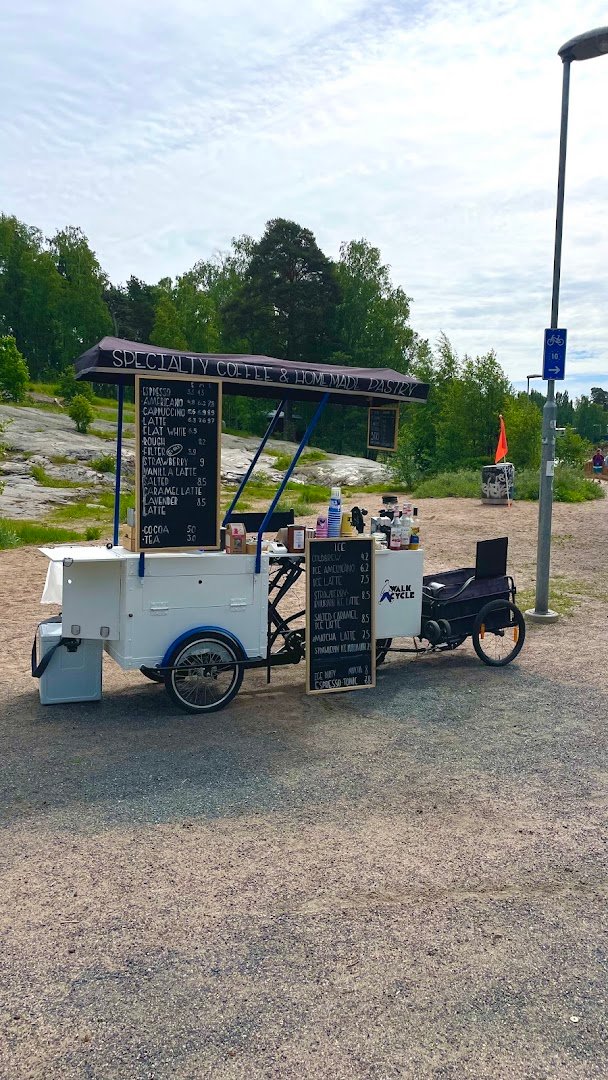 Storefront of Walk Cycle, specialty coffee shop in Helsinki