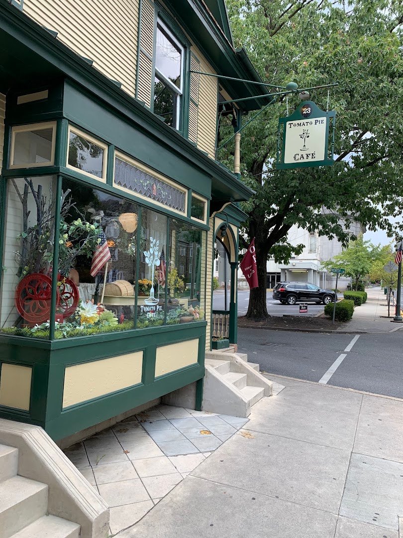 Storefront of Tomato Pie Cafe, specialty coffee shop in Lancaster