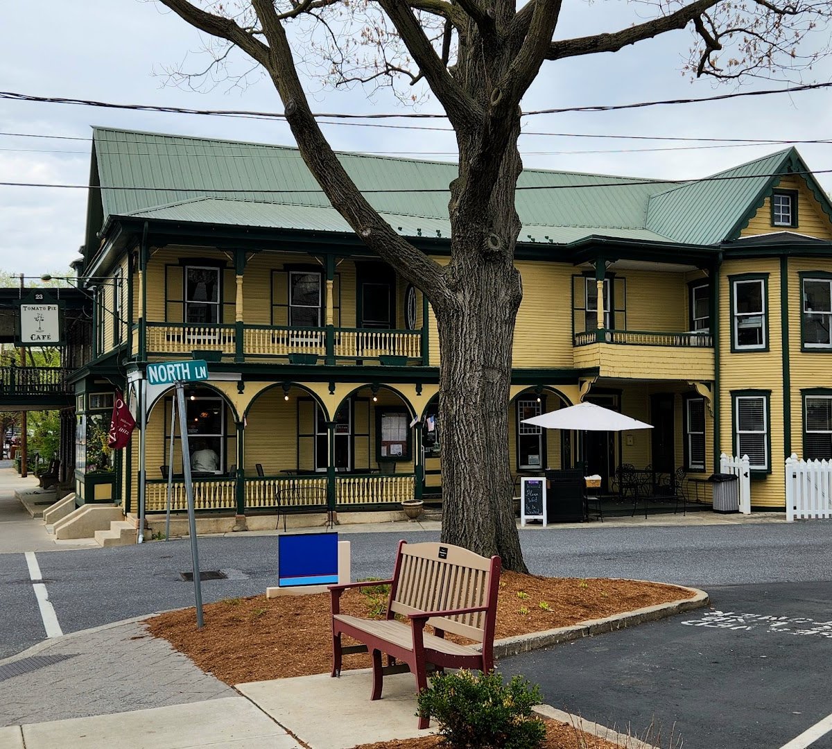 Storefront of Tomato Pie Cafe, specialty coffee shop in Lancaster