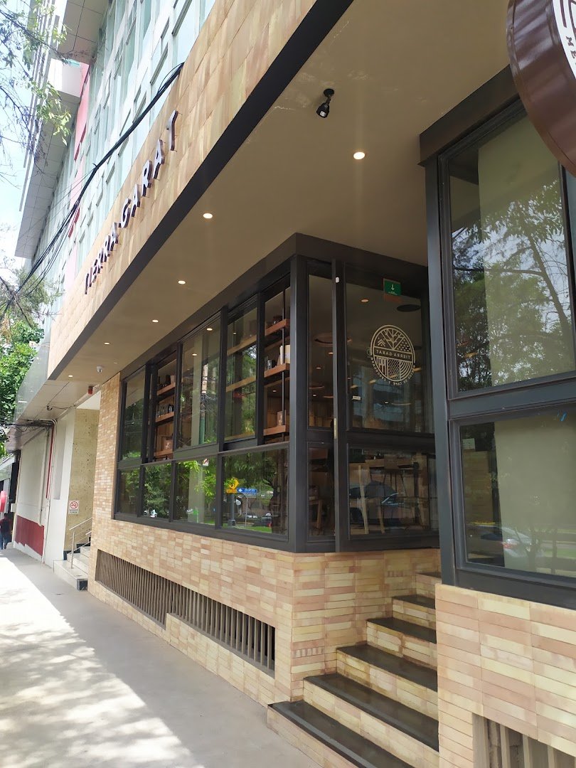 Storefront of Tierra Garat, specialty coffee shop in Mexico City