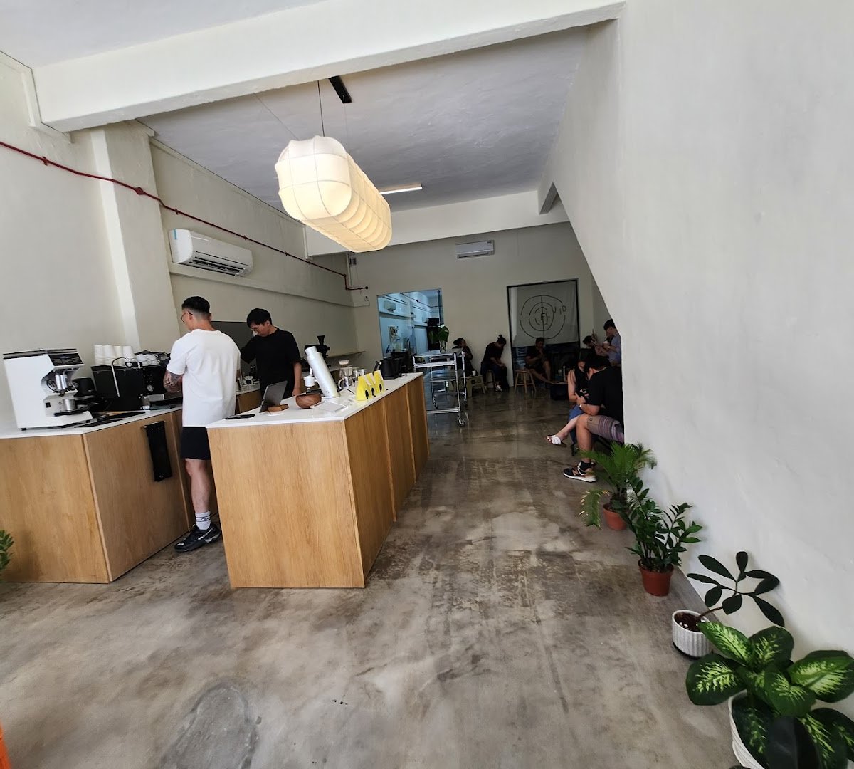 Interior of Fluid, specialty coffee shop in Singapore