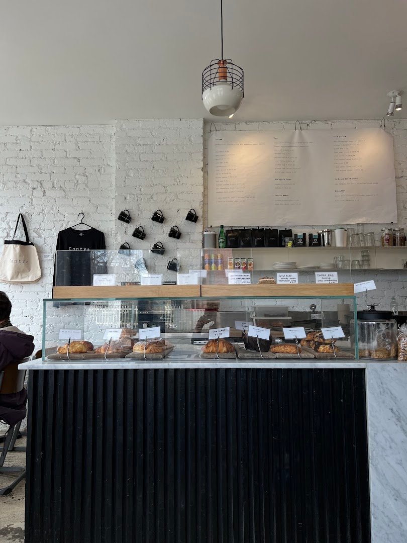 Interior of Contra Café, specialty coffee shop in Toronto