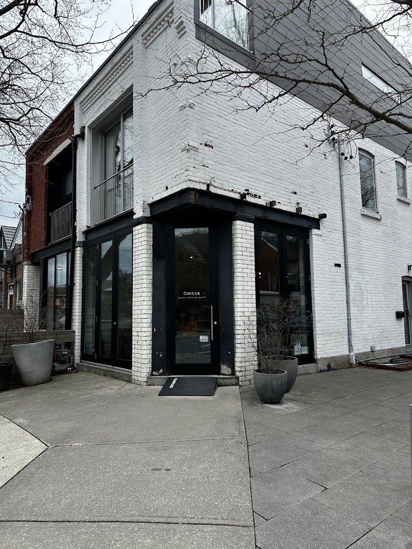 Storefront of Contra Café, specialty coffee shop in Toronto